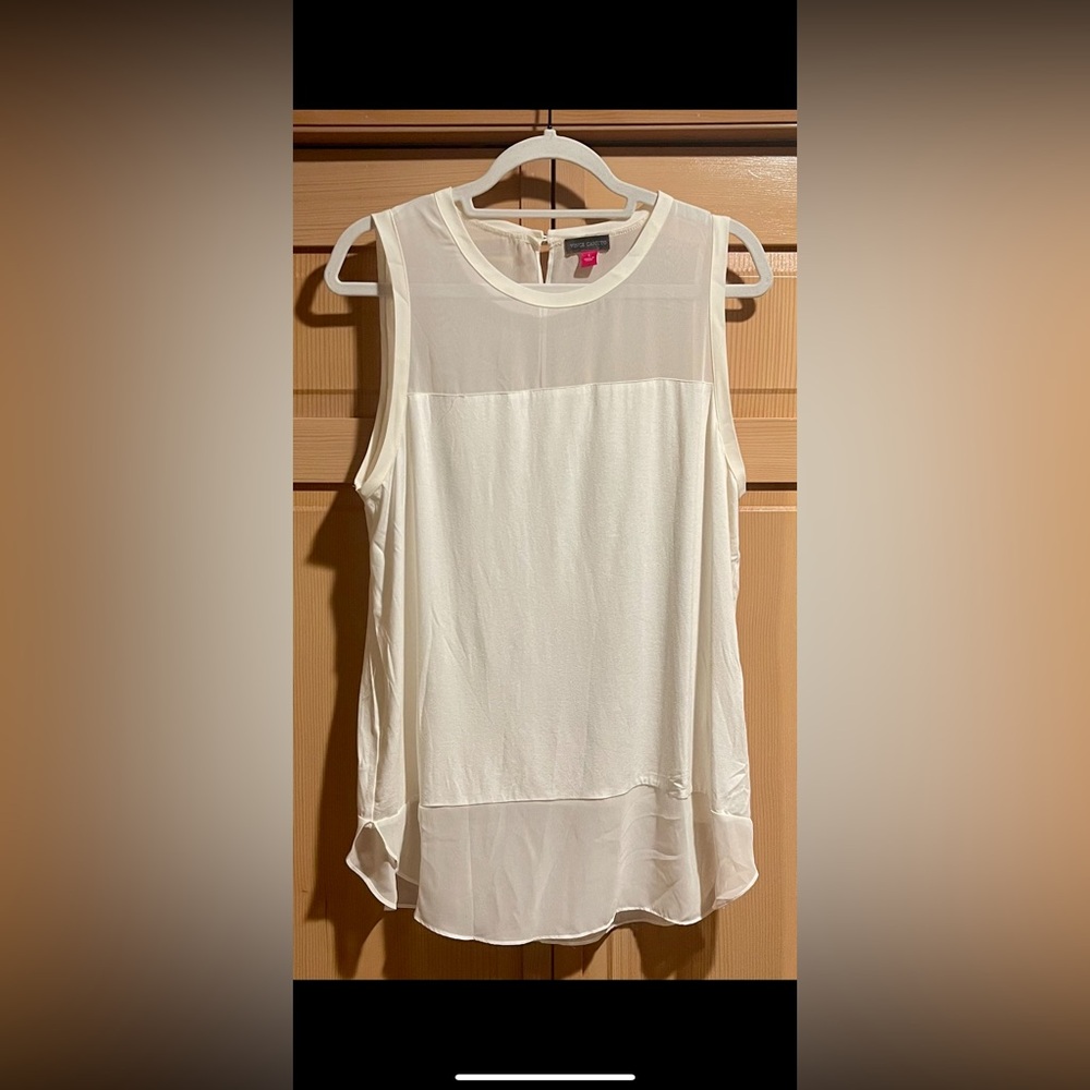 Vince Camuto Cream Sleeveless Blouse